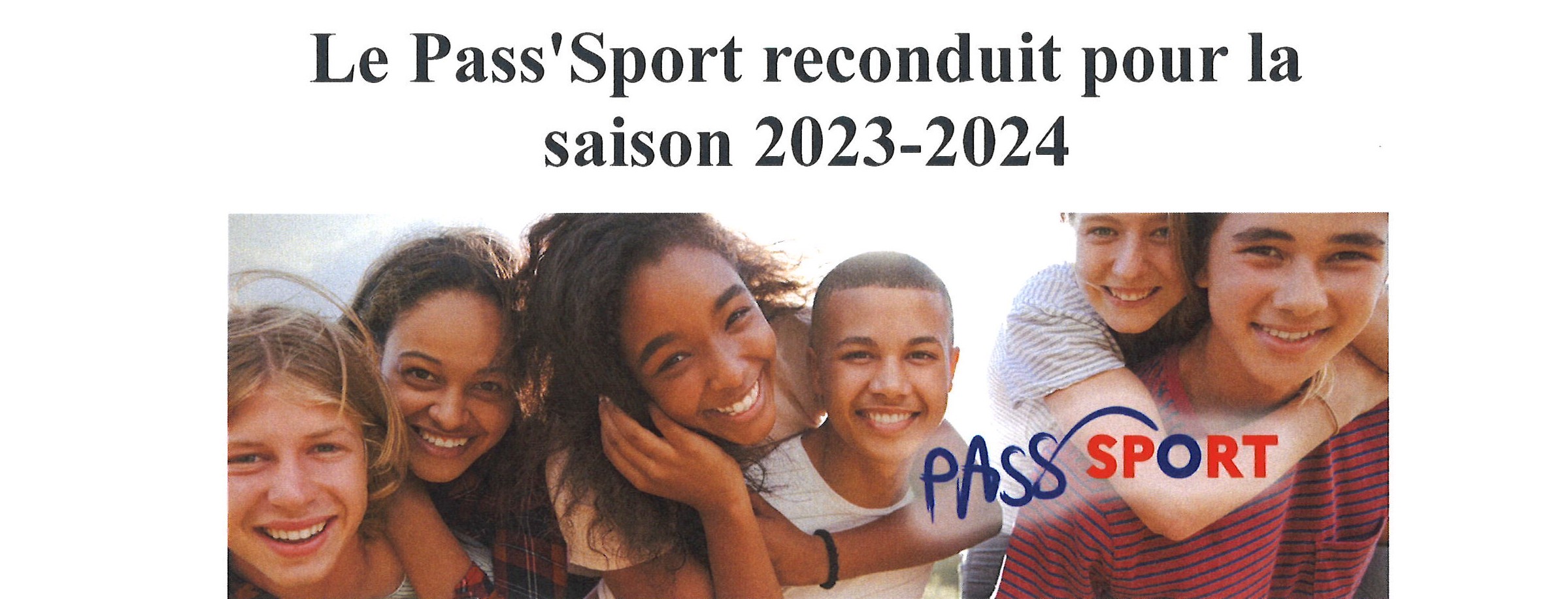 photo et titre Le pass sport reconduit saison 23-24